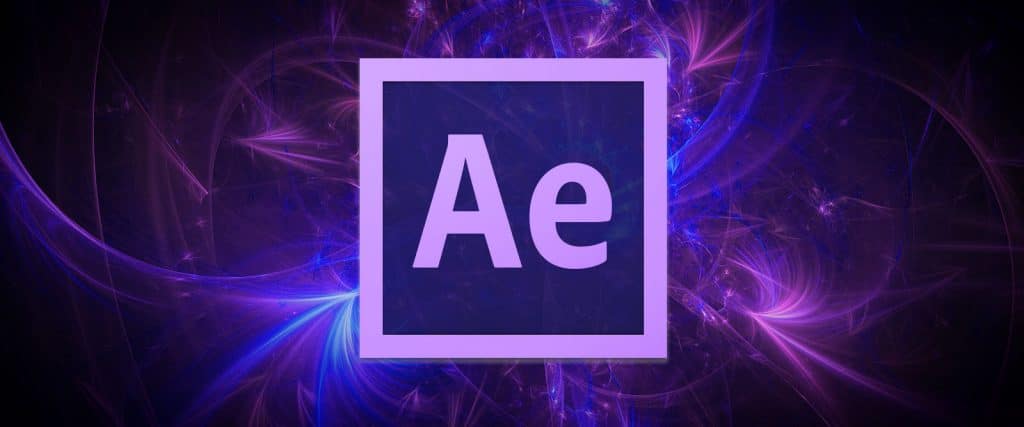Bild med bakgrund och en logga i mitten för After Effects. I After Effects kan du göra videoeffekter.