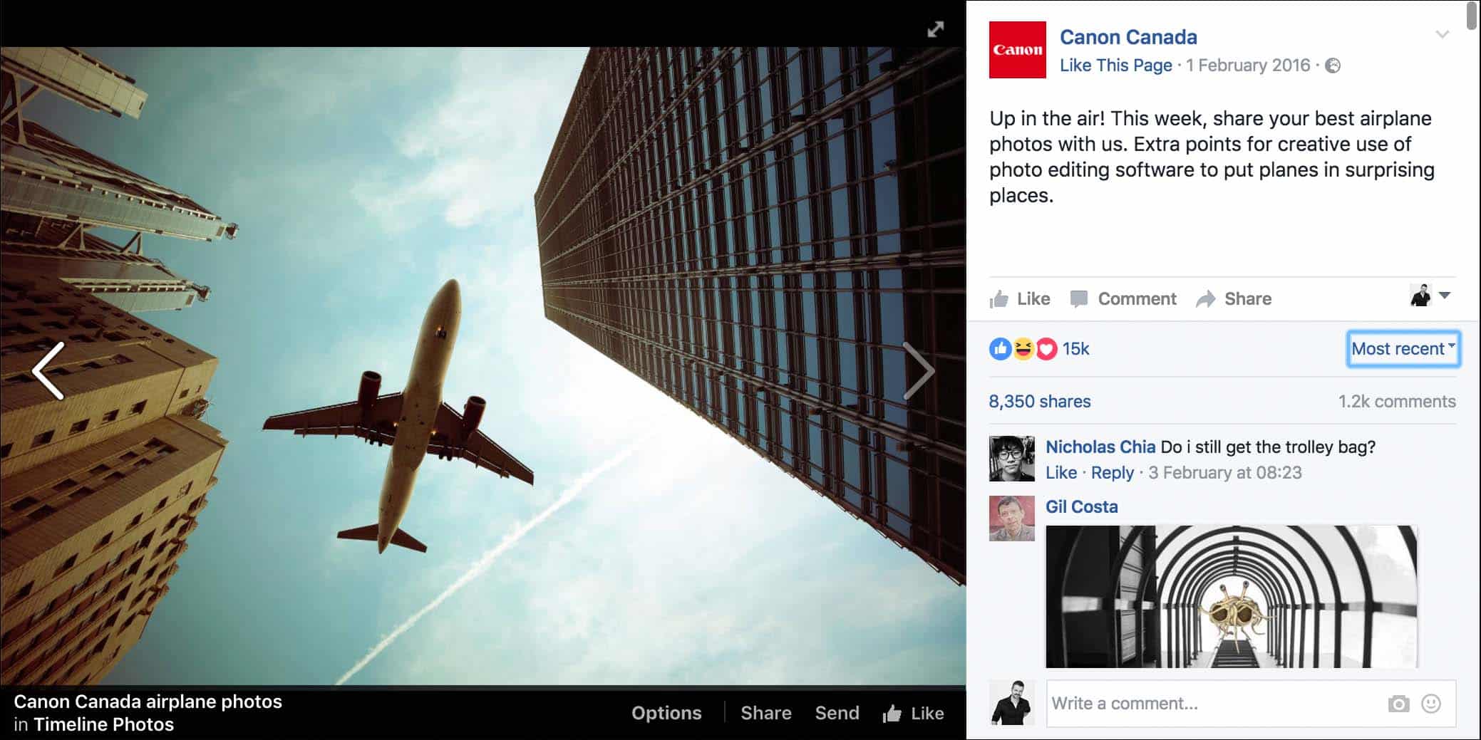 Canon Canadas fototävling med flygplansbilder