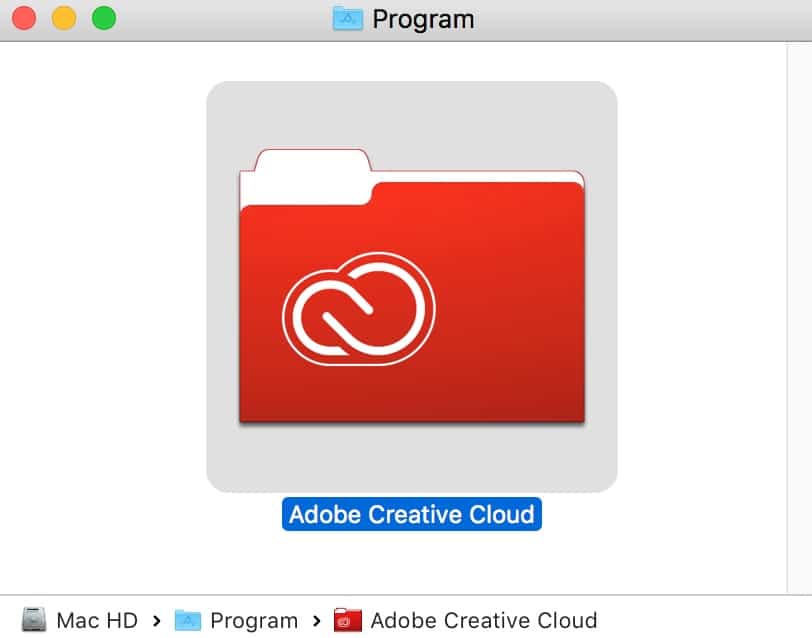 Mapplatsen för Creative Cloud