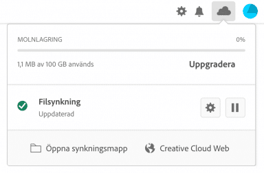 Molnlagring i Creative Cloud