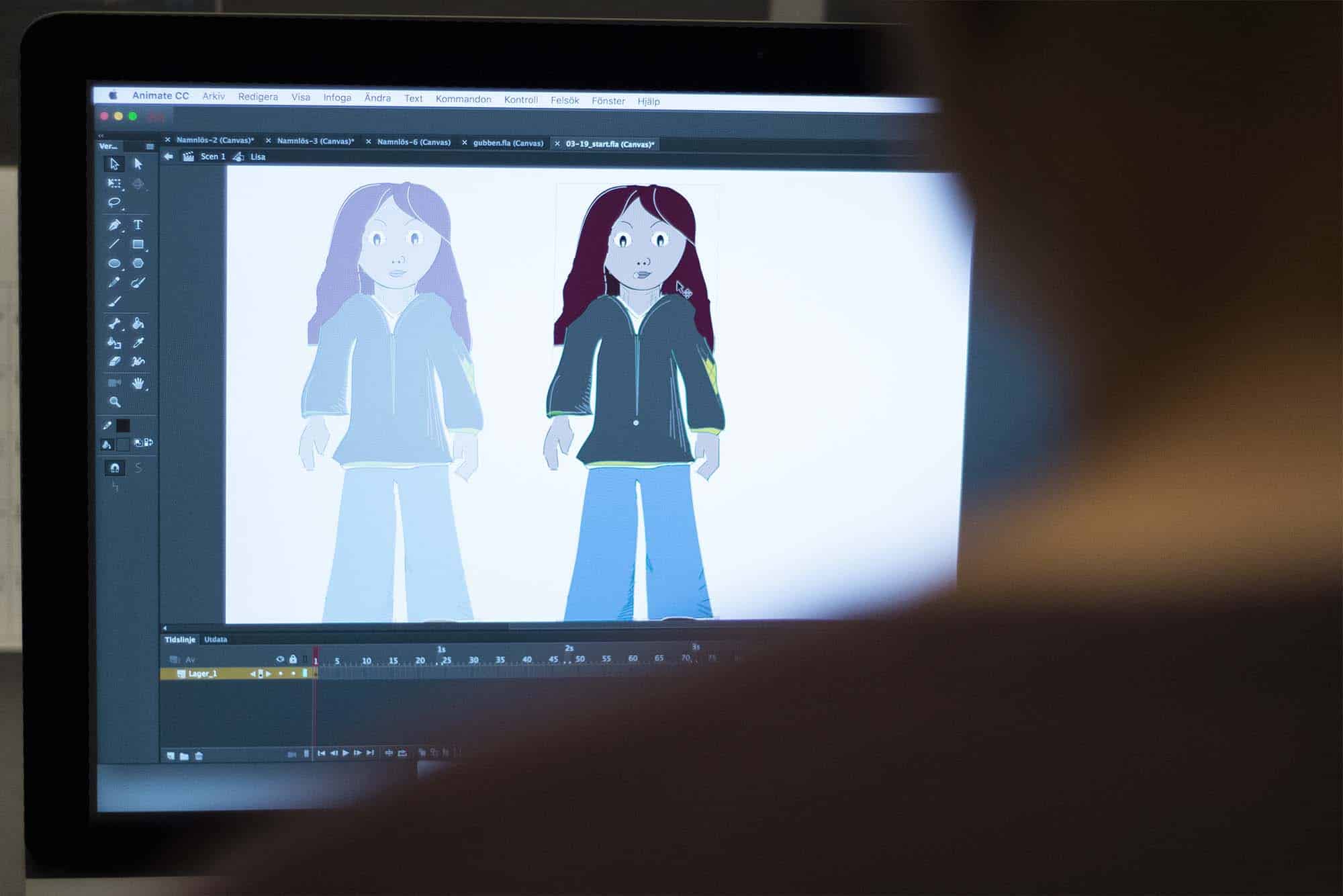 kristen Dean redigerar i Adobe Animate