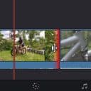 Två videoklipp på tidslinjen i DaVinci på fliken Cut.
