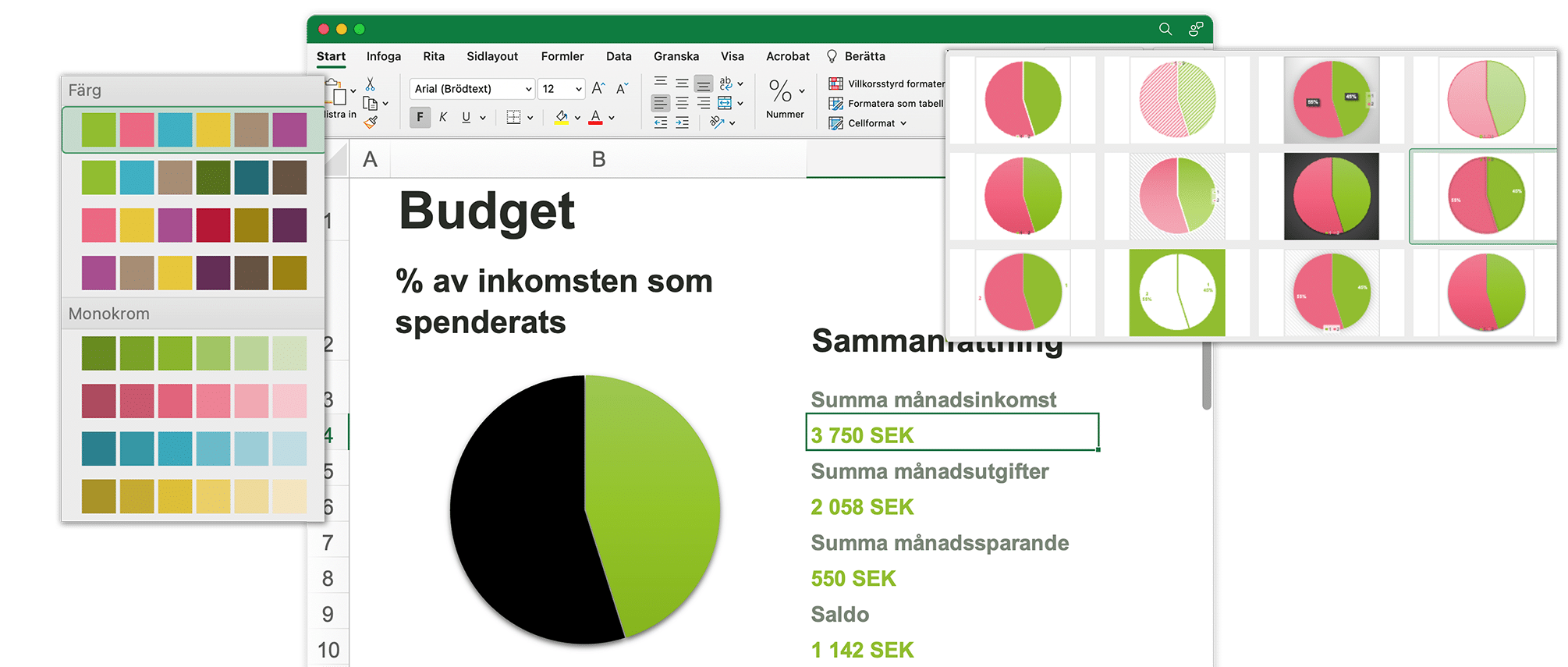 Ett exempel från en kurs i Excel