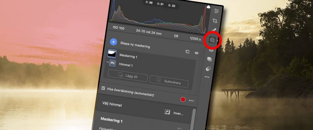 Verktyget för maskering i lightroom och camera raw
