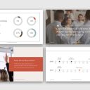 Fyra PowerPoint-slides med text, bilder och diagram i samma färgtema och layout.