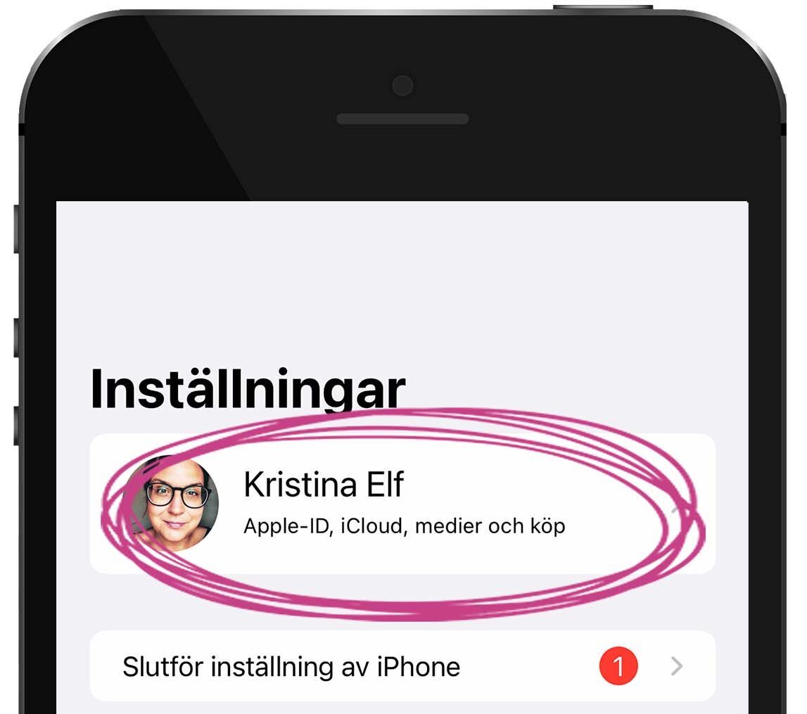 Skärmdump på en iphone som visar inställningar för säkerhetskopiering