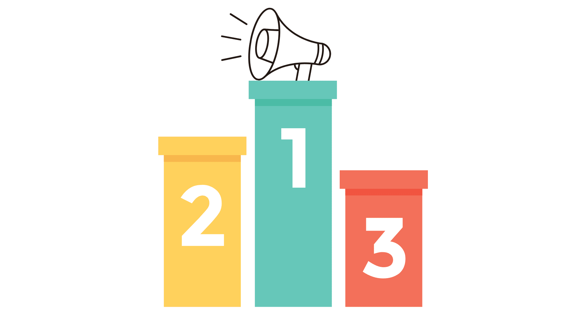 En prispall med en annons-ikon på nummer 1.