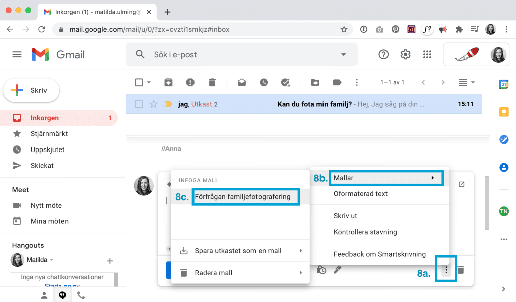 Gmail infoga mall svar.
