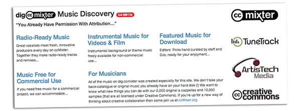 Skärmdump av CC Mixters sajt _ Här kan du ladda hem gratis musik