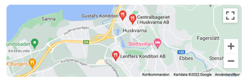 Karta över Huskvarna