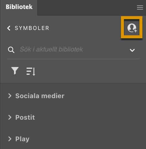 Ikonen för att dela ett CC Bibliotek
