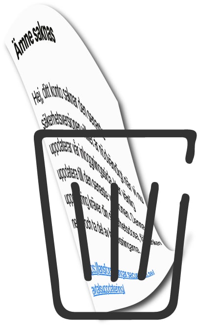 Fejkdomän i sopkorg. Illustration