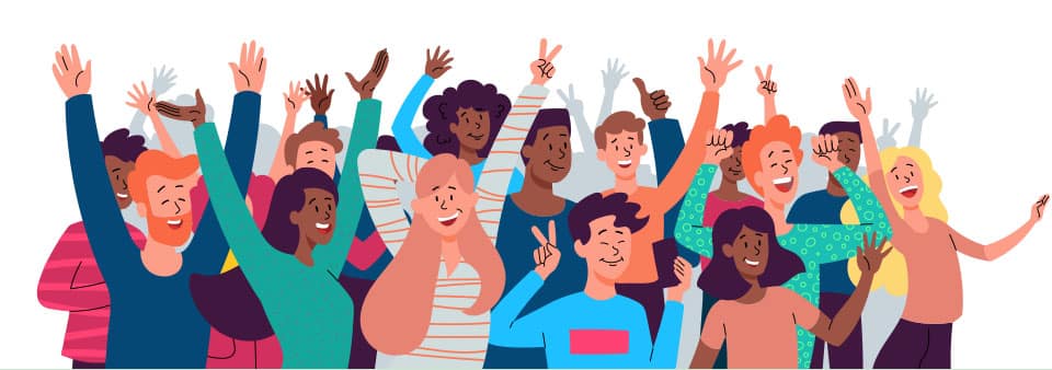 Illustration av engagerad publik