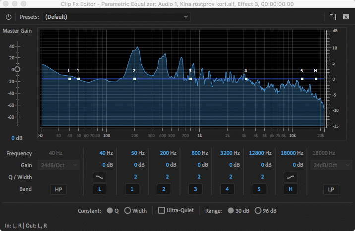 EQ för referensljud i Premiere Pro