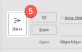 skickaknappen i Outlook på datorn
