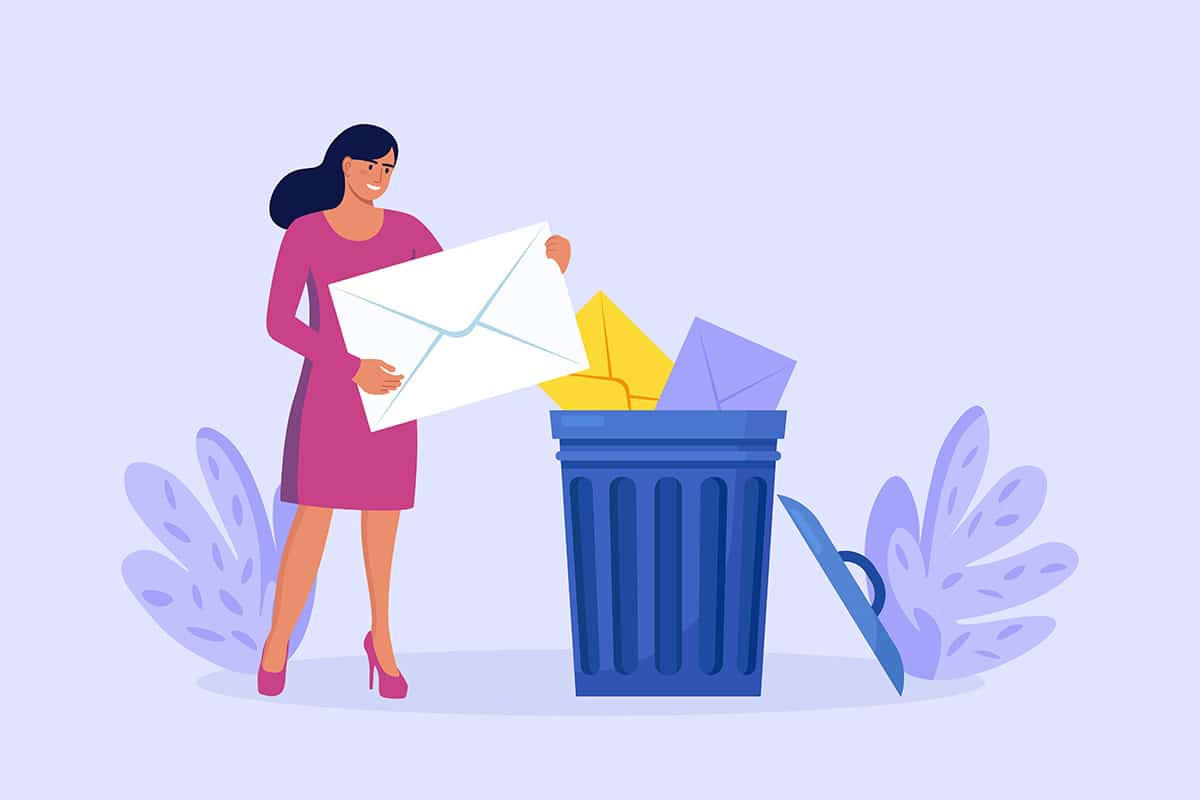 Illustration av kvinna som håller i ett nyhetsbrev