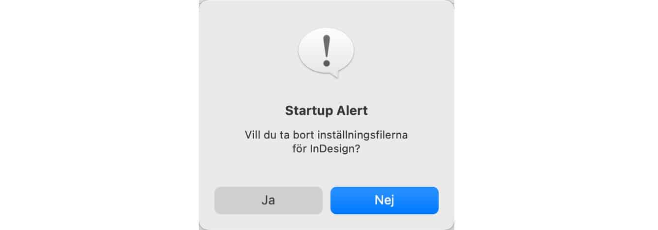 Startup Alert från Indesign