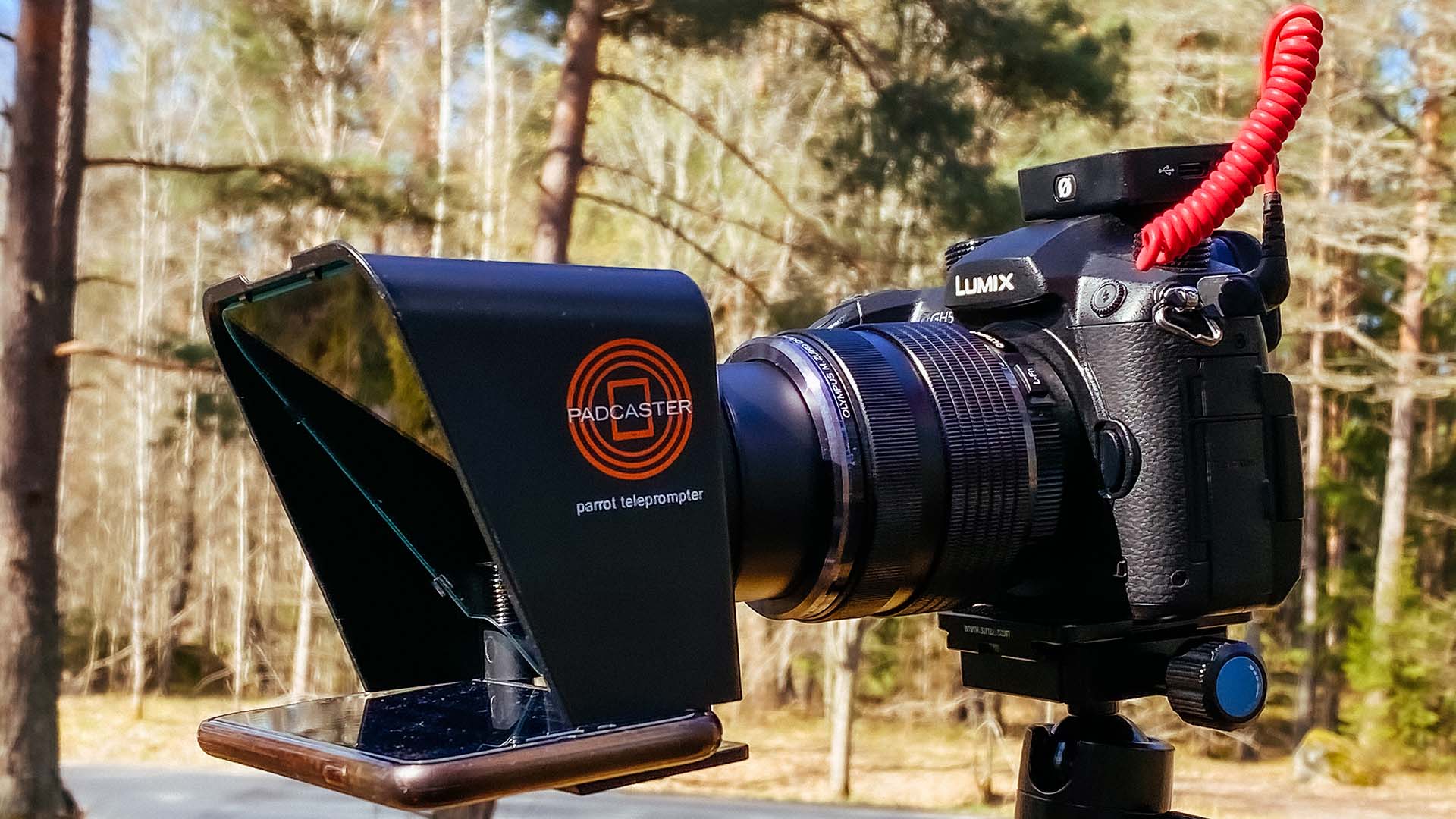Mobilprompter på en systemkamera