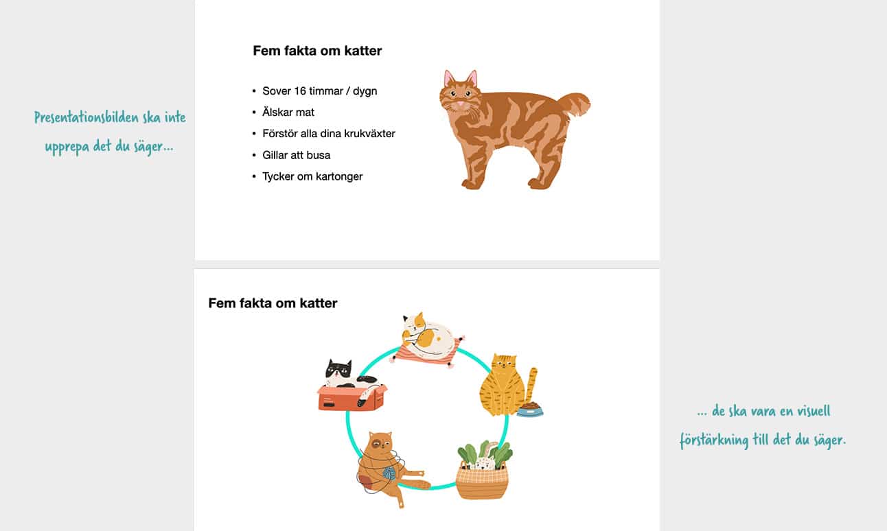 Illustation av två olika powerpoints
