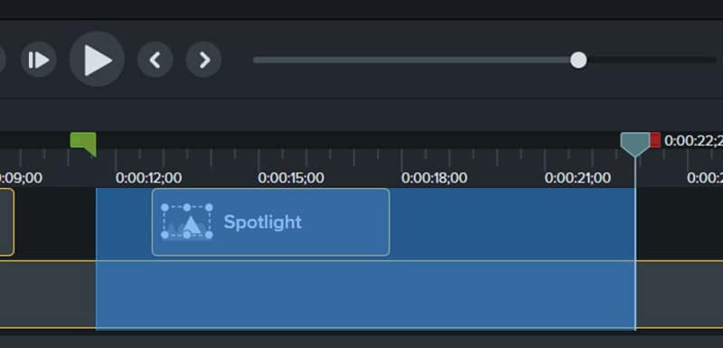 Markering på tidslinjen i Camtasia