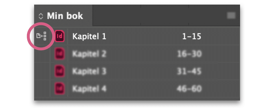 Bokpanelen i InDesign