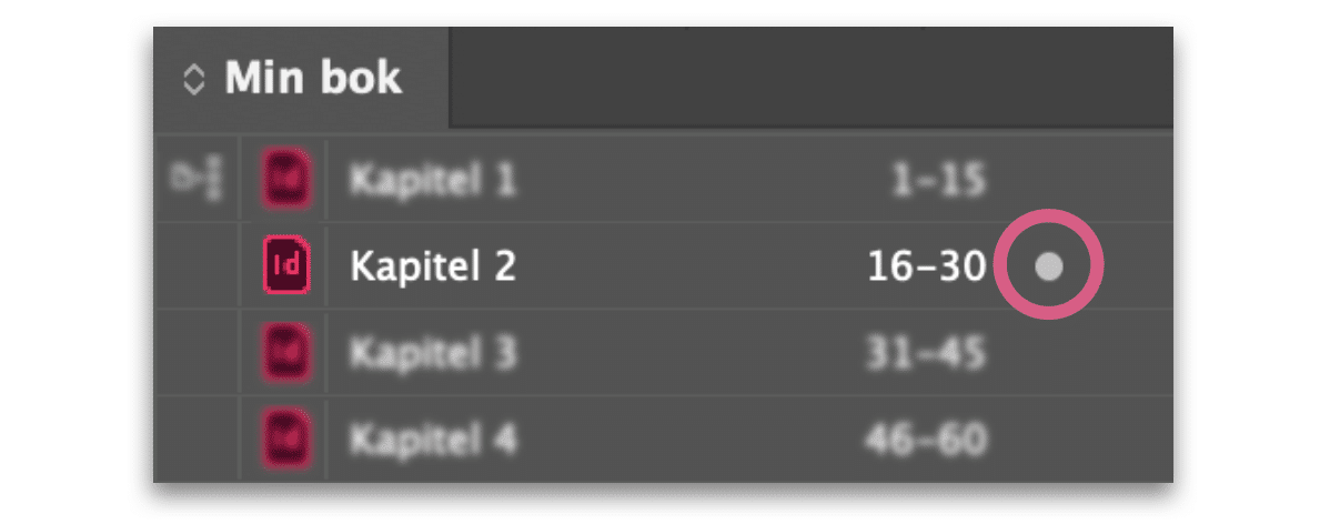 Bokpanelen i Indesign