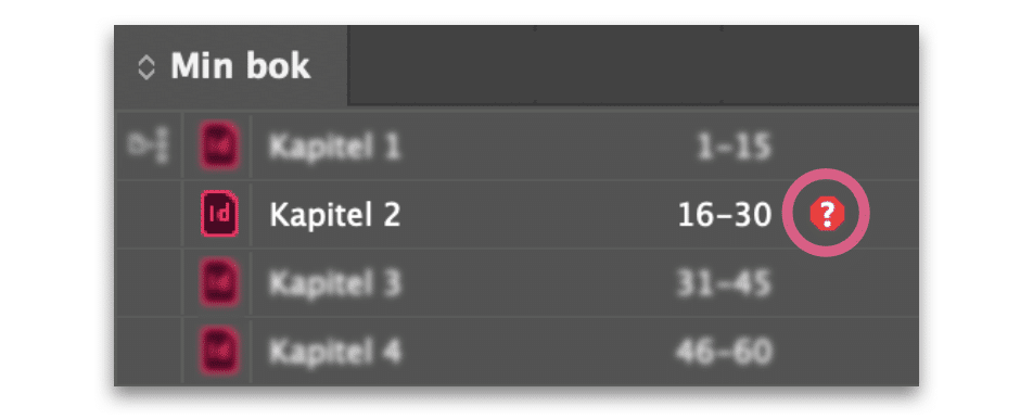 Bokpanelen i InDesign