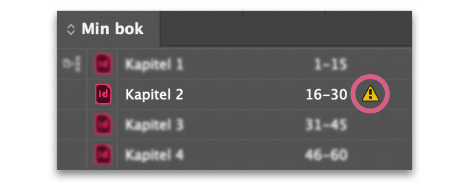 Bokpanelen i InDesign