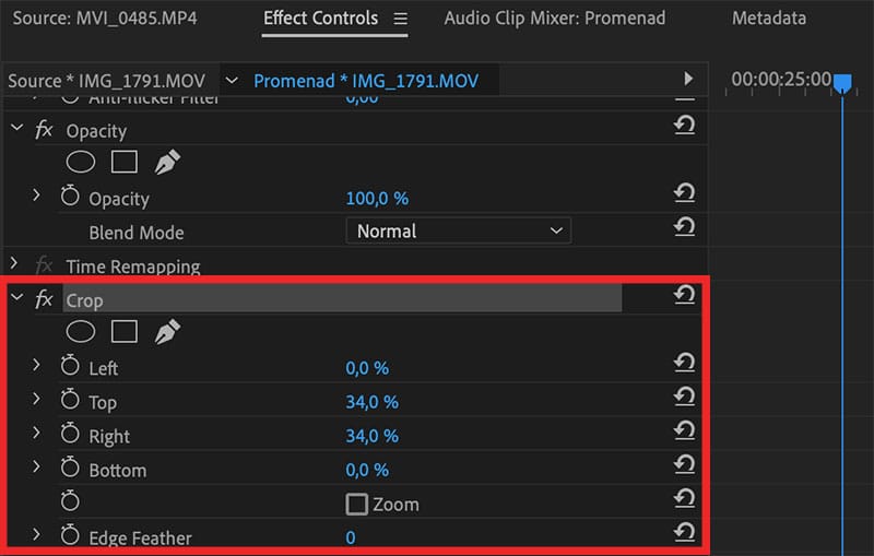 Crop-verktyget i Premiere Pro