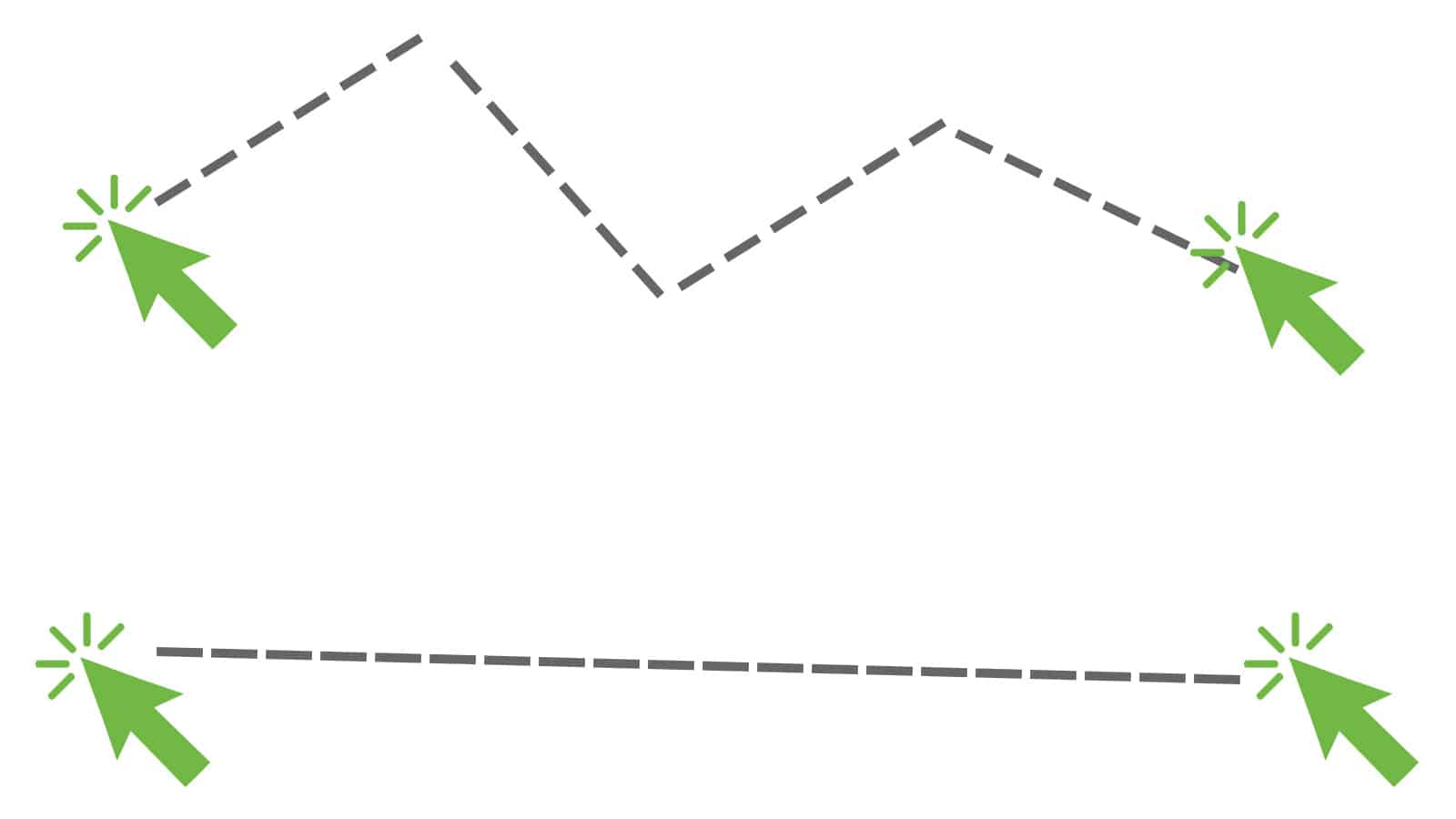 Illustration av effekten Cursor Smoothing.