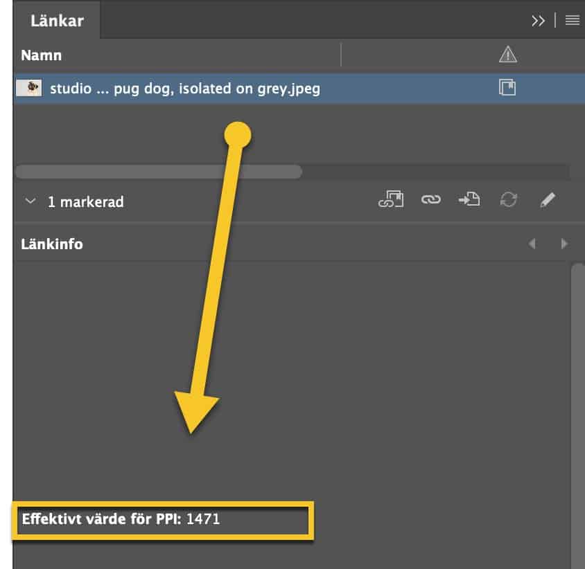 Bildens effektiva ppi i InDesign