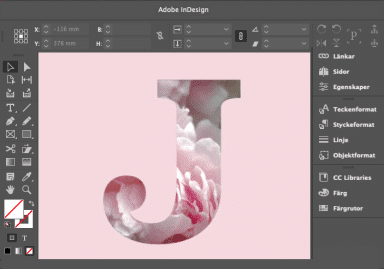 Fyll en bokstav med en bild i InDesign