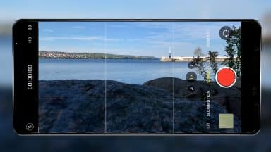 Mobilkamera som filmar med rutnät