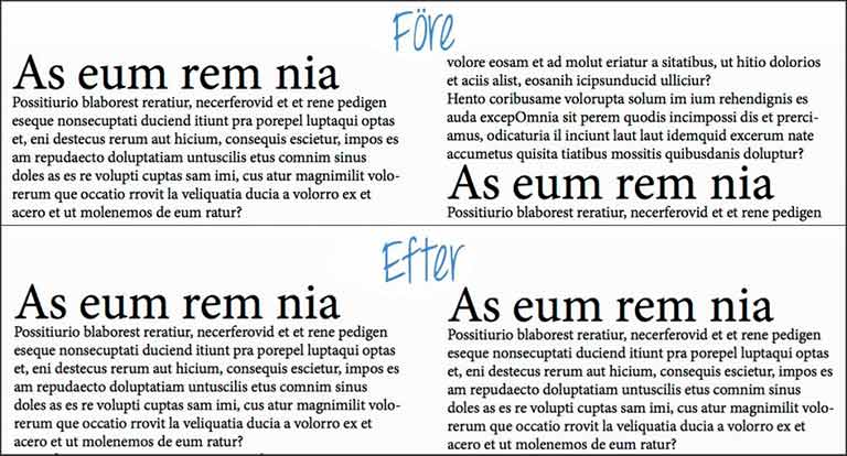 Text med flödande design i Indesign
