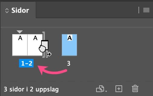 Flytta sidor i InDesign