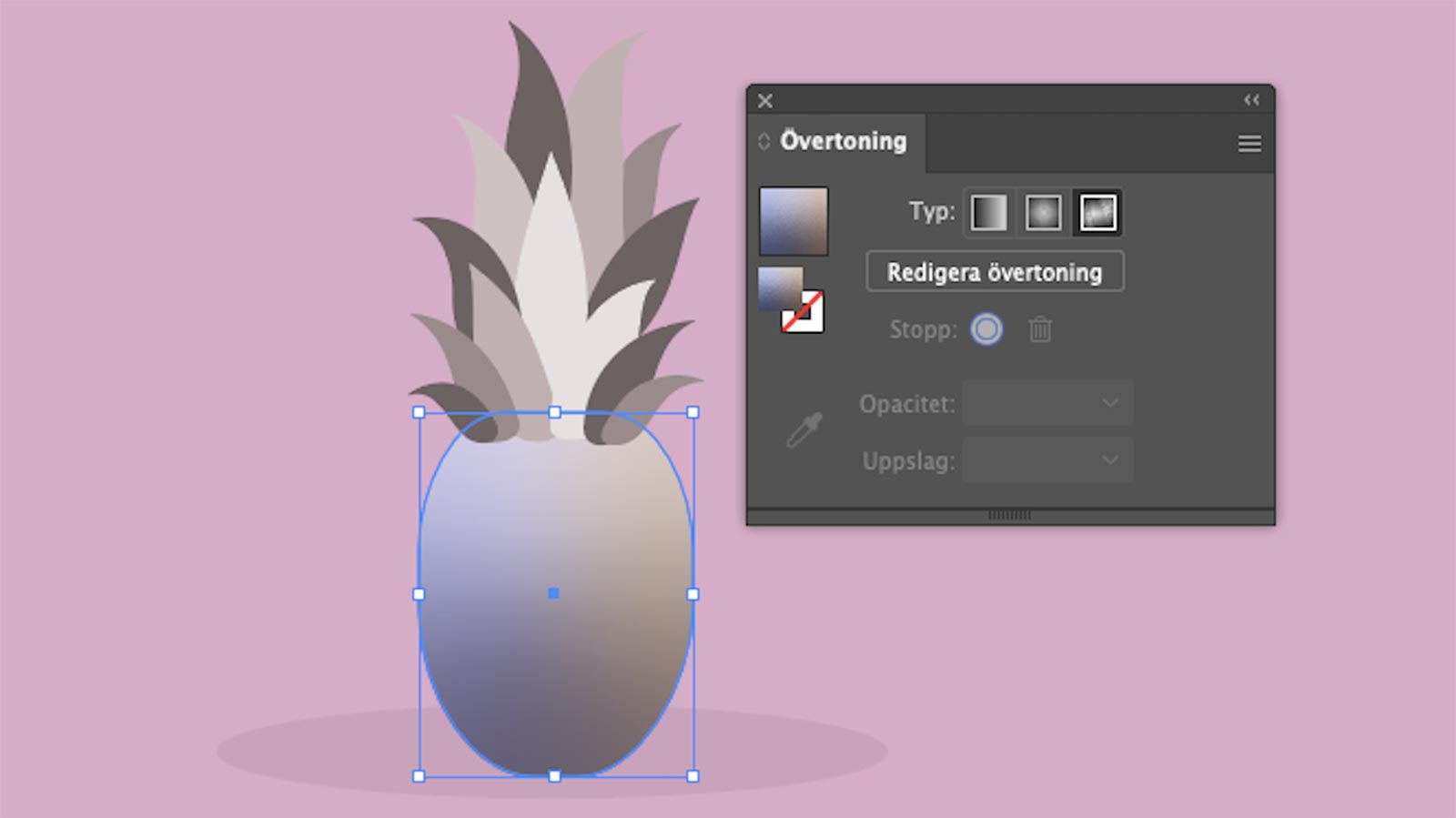 Vektorillustration på ananas med fri övertoning