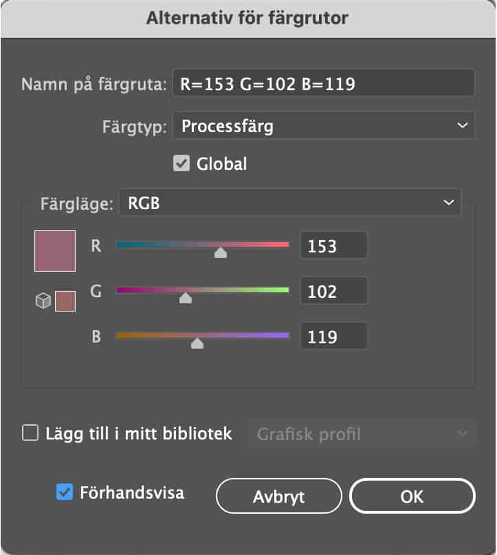Skärmdump från Illustrator
