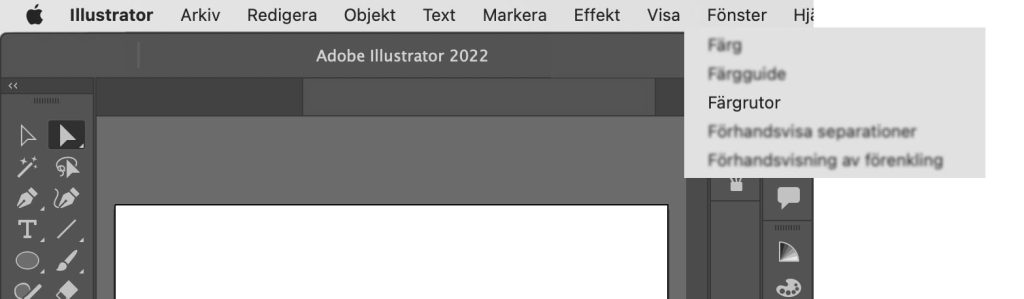 Skärmdump från Illustrator