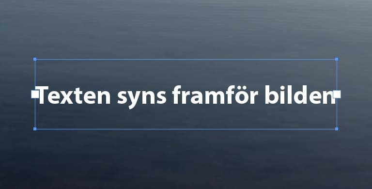 Bild med textruta framför