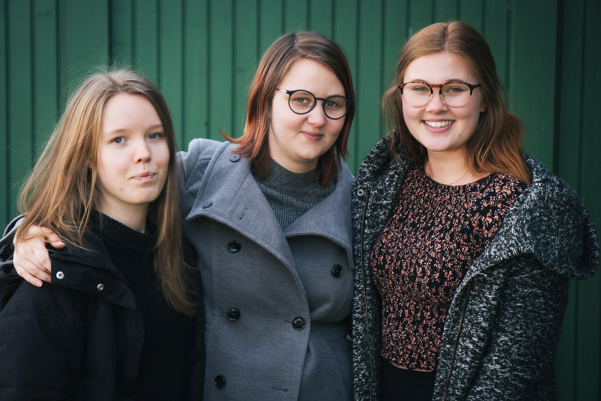 Emma, Tess och Anna som skapat ljudeffekterna