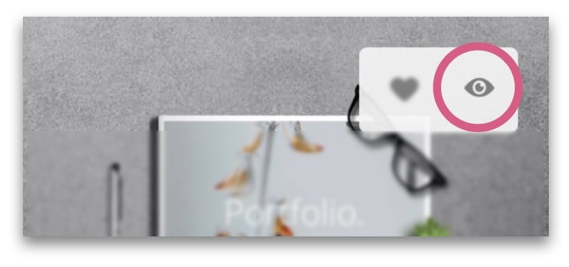 Skärmdump från Adobe Stock. Ett öga visas när man hovrar över bilden