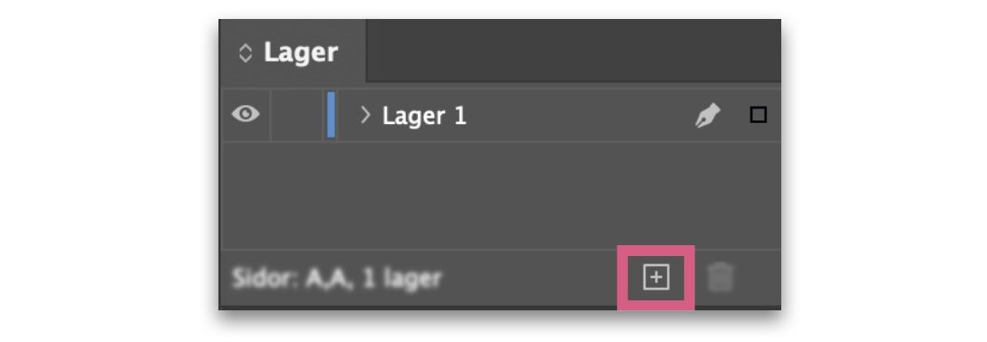 Plussymbolen i Lagerpanelen