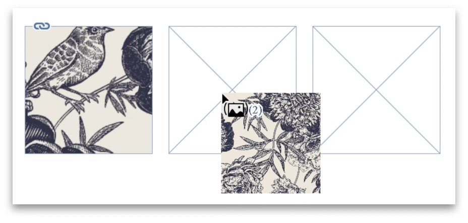 Ramar som fylls av bilder i InDesign