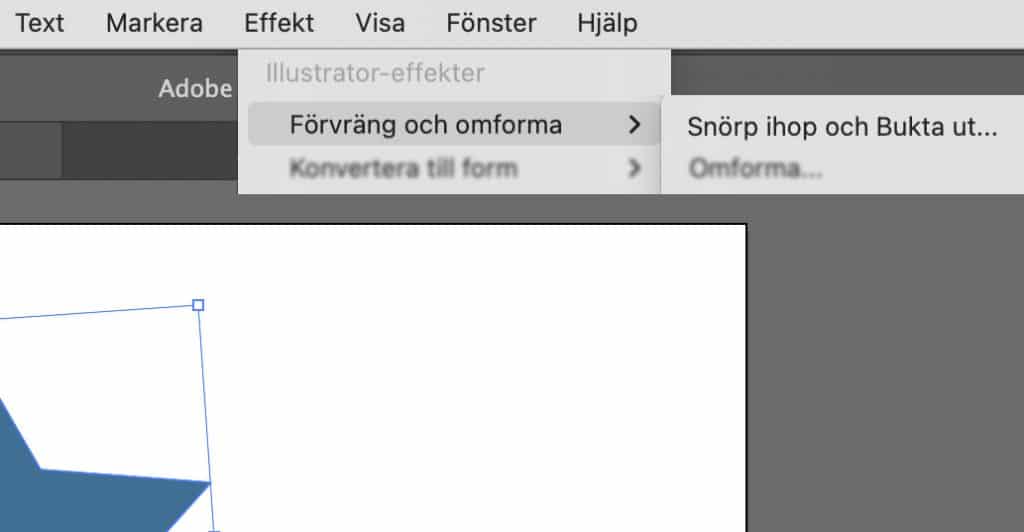 Skärmdump från Illustrator