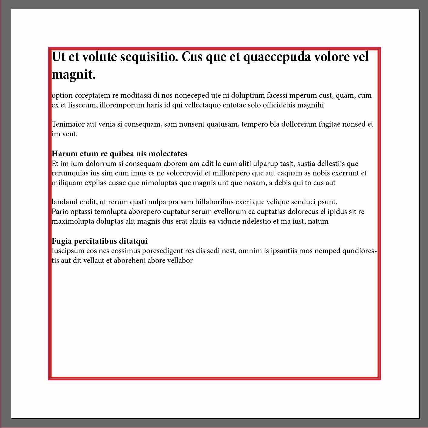 Textruta med röd ram runt