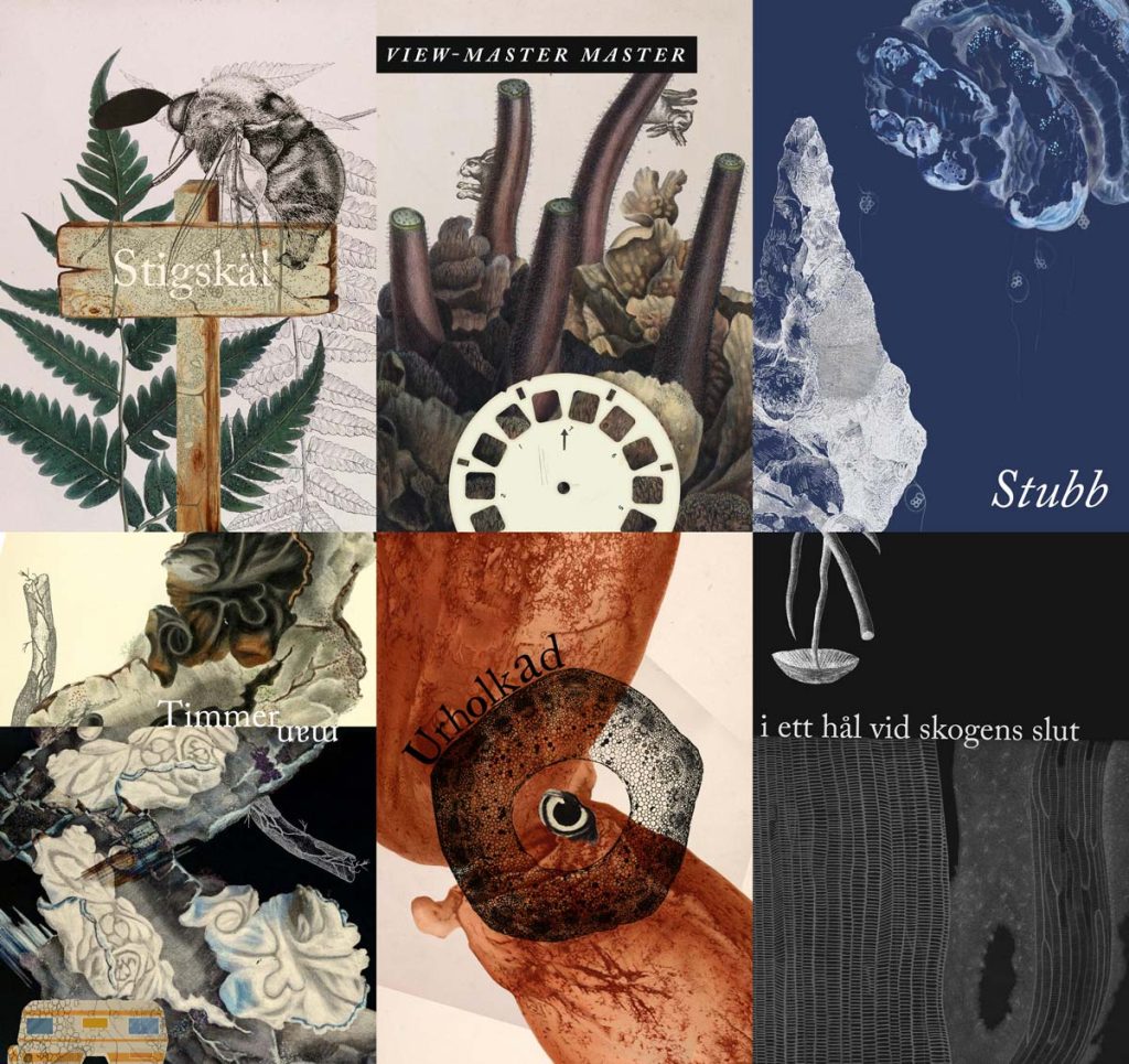 Omslagen till novellerna i boken Arkiv för upphittade anteckningar.