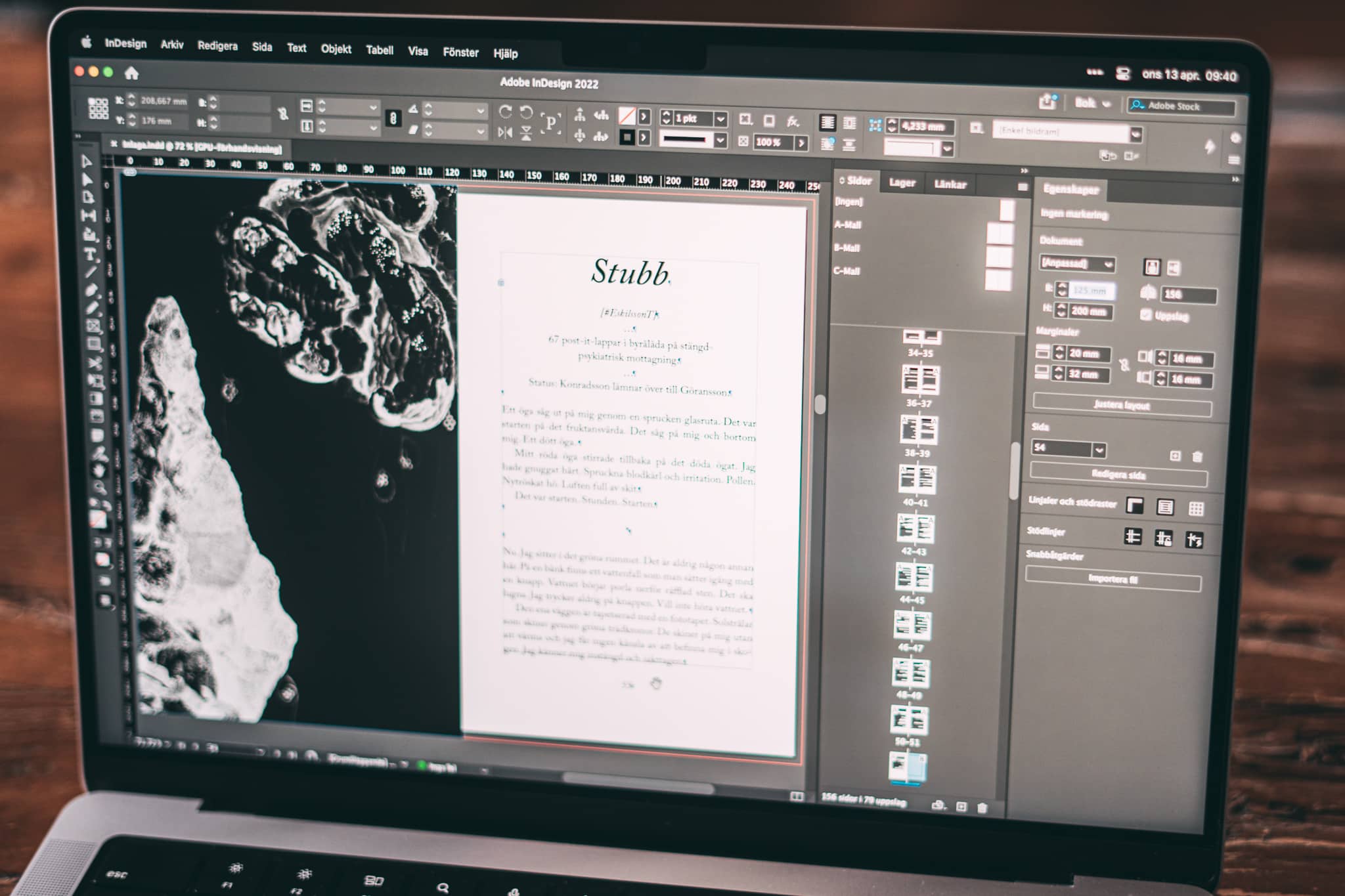 Layout av inlaga i Indesign