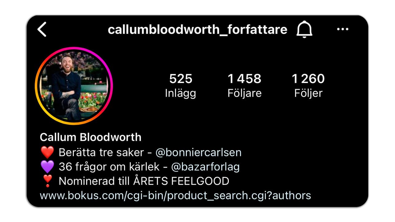 Instagramprofil Callum Bloodworth