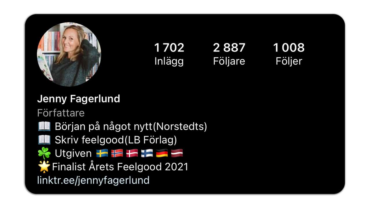 Instagramprofil Jenny Fagerlund
