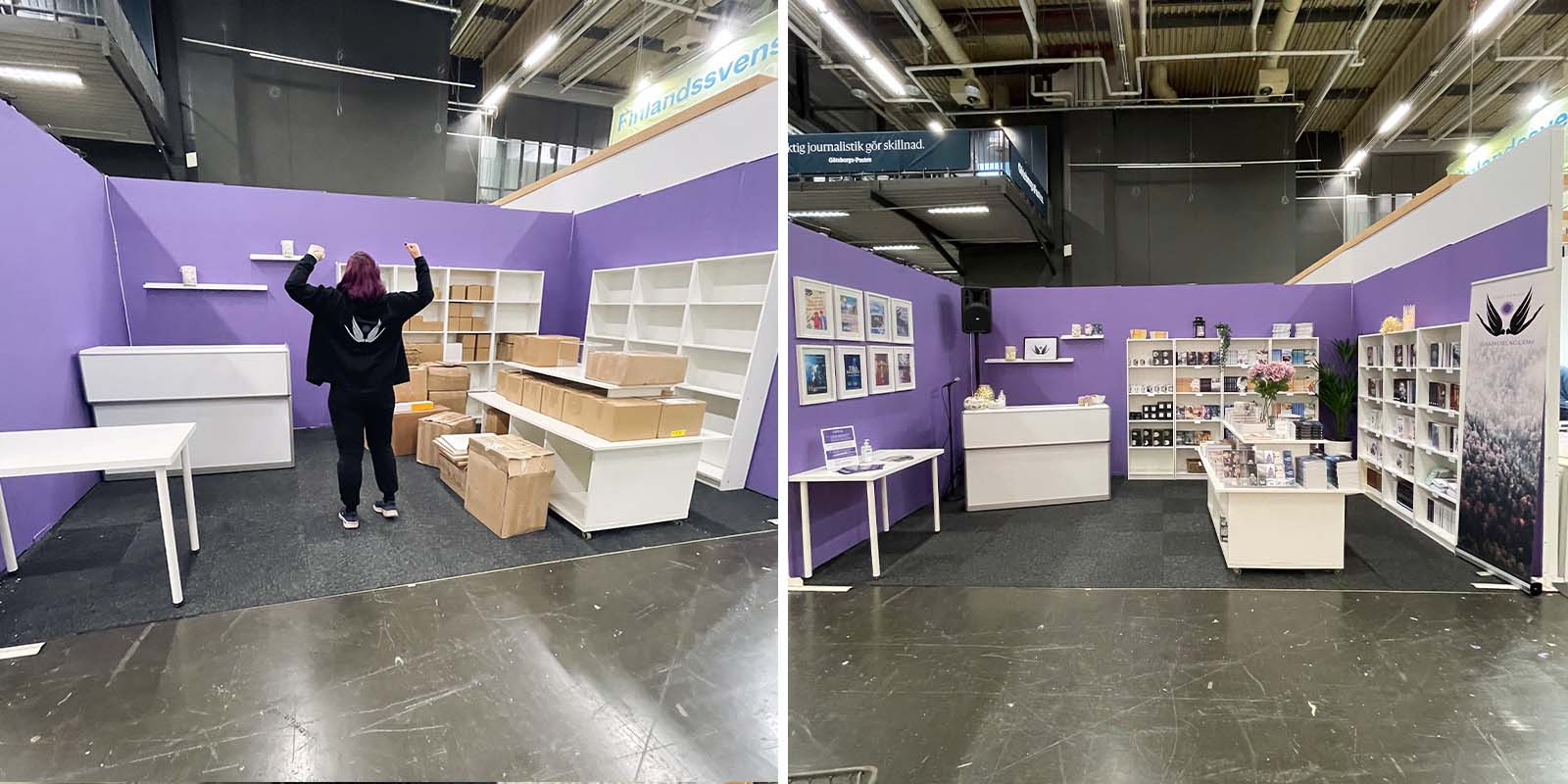 Monterbygge med mitt förlag Bokmässan 2022.